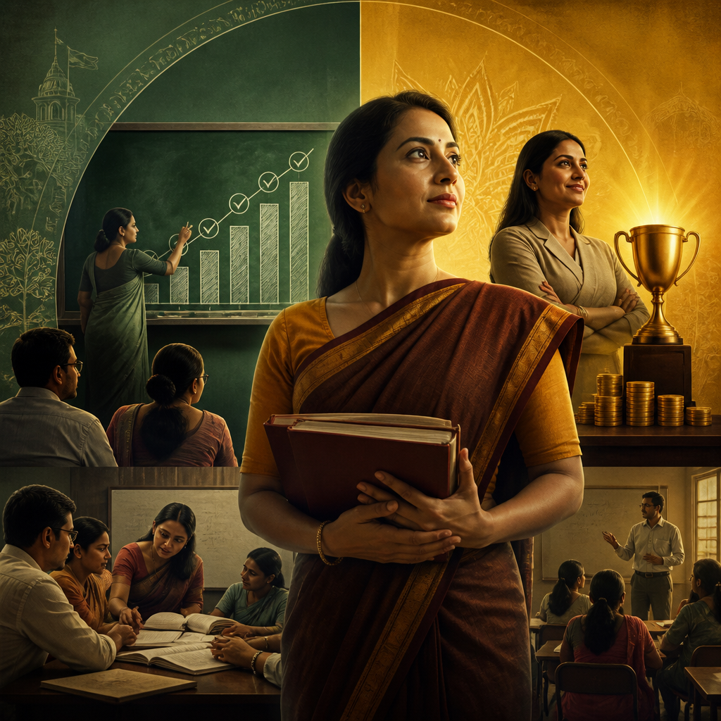Cinematic poster for Teacher Performance Review Bill