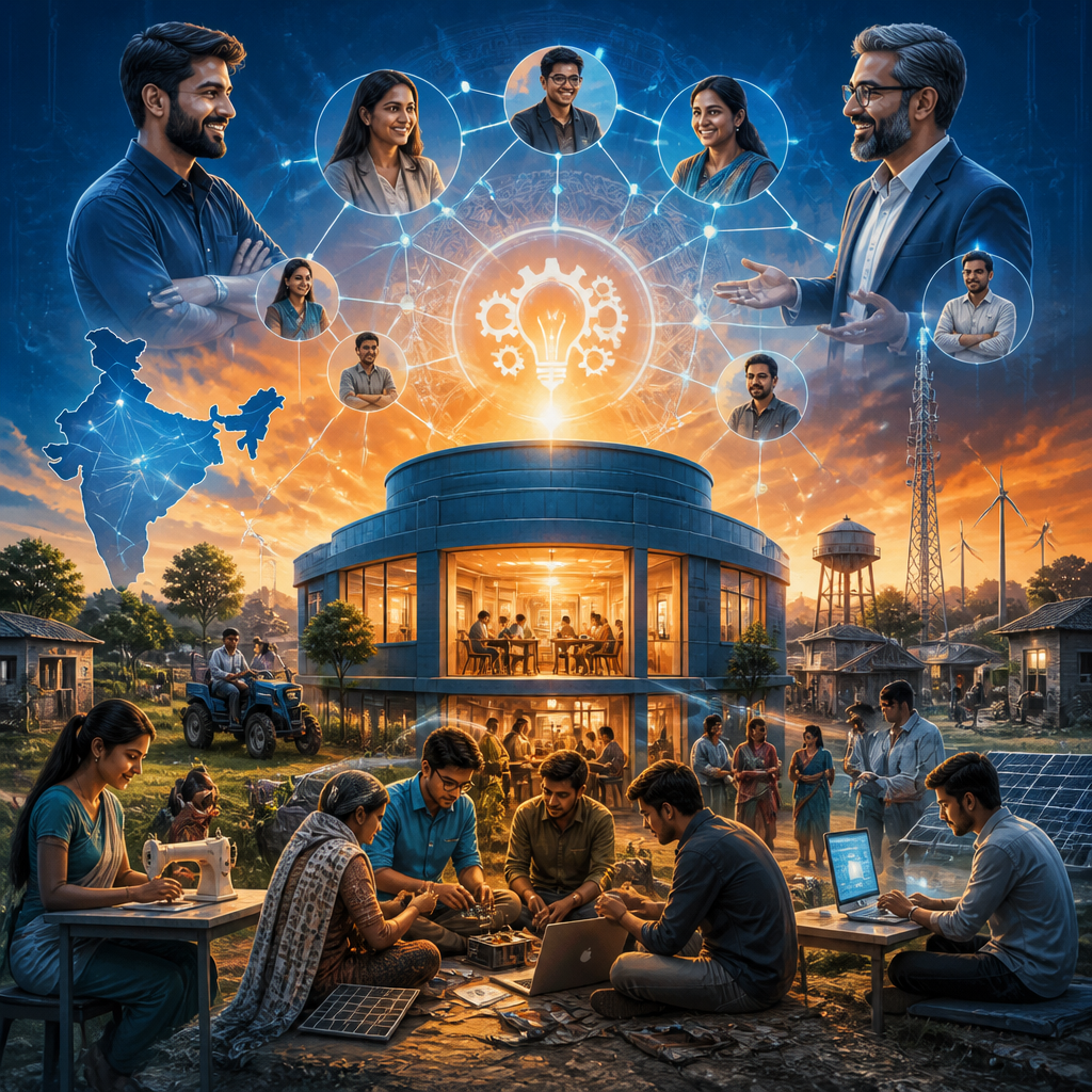 Cinematic poster for Rural Startup Incubation Bill