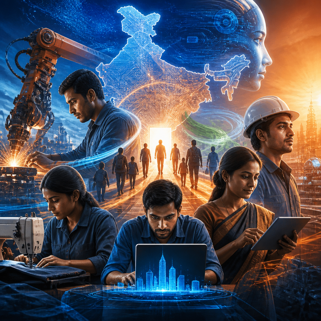 Cinematic poster for AI Workforce Reskilling Bill
