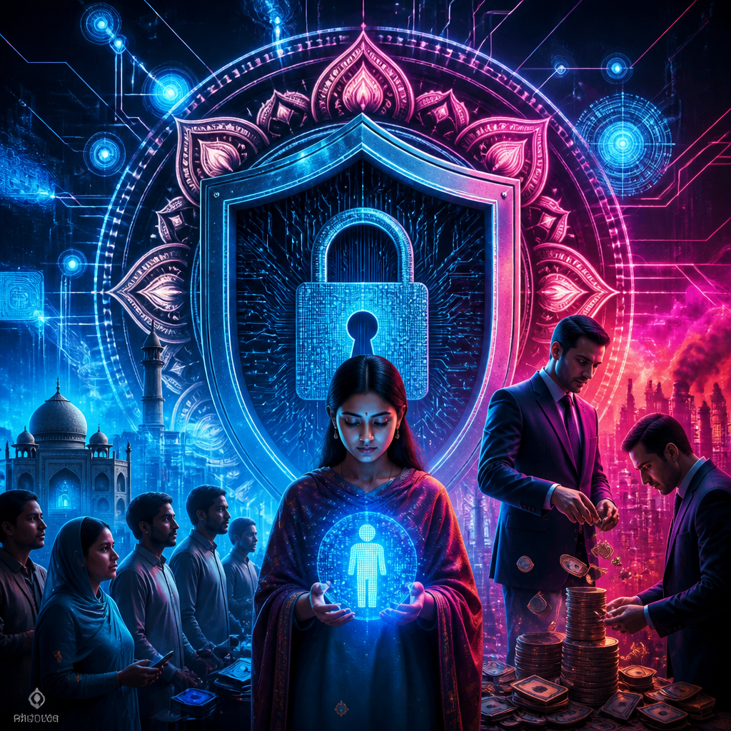 Cinematic poster for Data Privacy Protection Bill